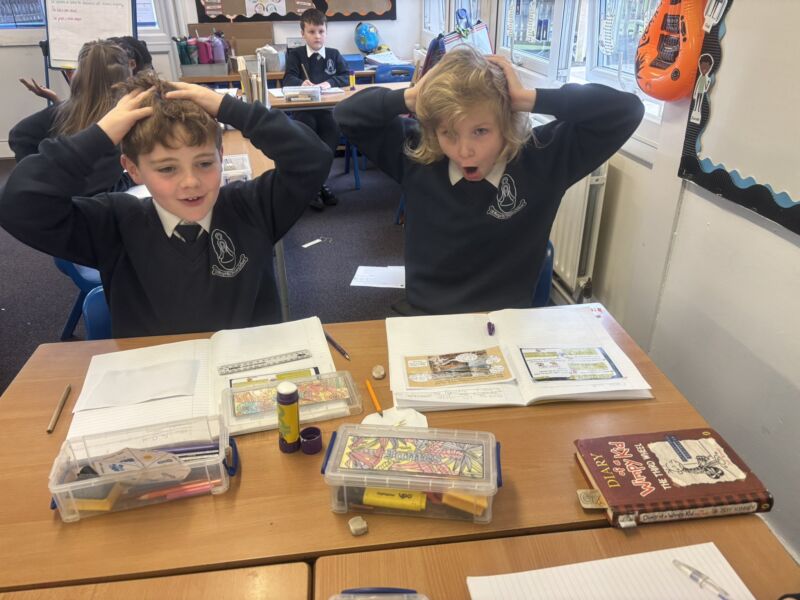 Image for the Tweet beginning: Continuing with our English book;